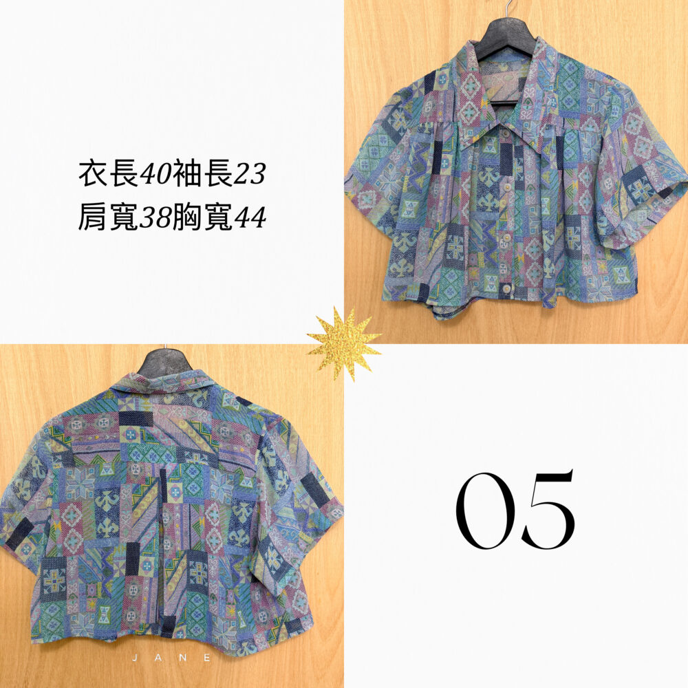 短版雪紡花襯衫